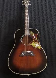 Custom Grand 41 inch Dreadnought Guitar Custom Flamed Maple Back & Sides Acoustic Guitar in Dark Brown Finish Custom Acoustic Electric Guitar