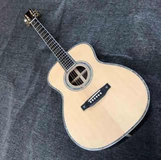 Custom OM42 Acoustic Guitar OM-42 Acoustic Electric Guitar Round Body Classic Acoustic Suitar Solid Top
