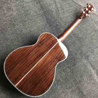 Custom Solid Cedar Top 40 Inch OM45 Body Abalone Binding Ebony Fingerboard Slotted Headstock Acoustic Guitar Accept OEM